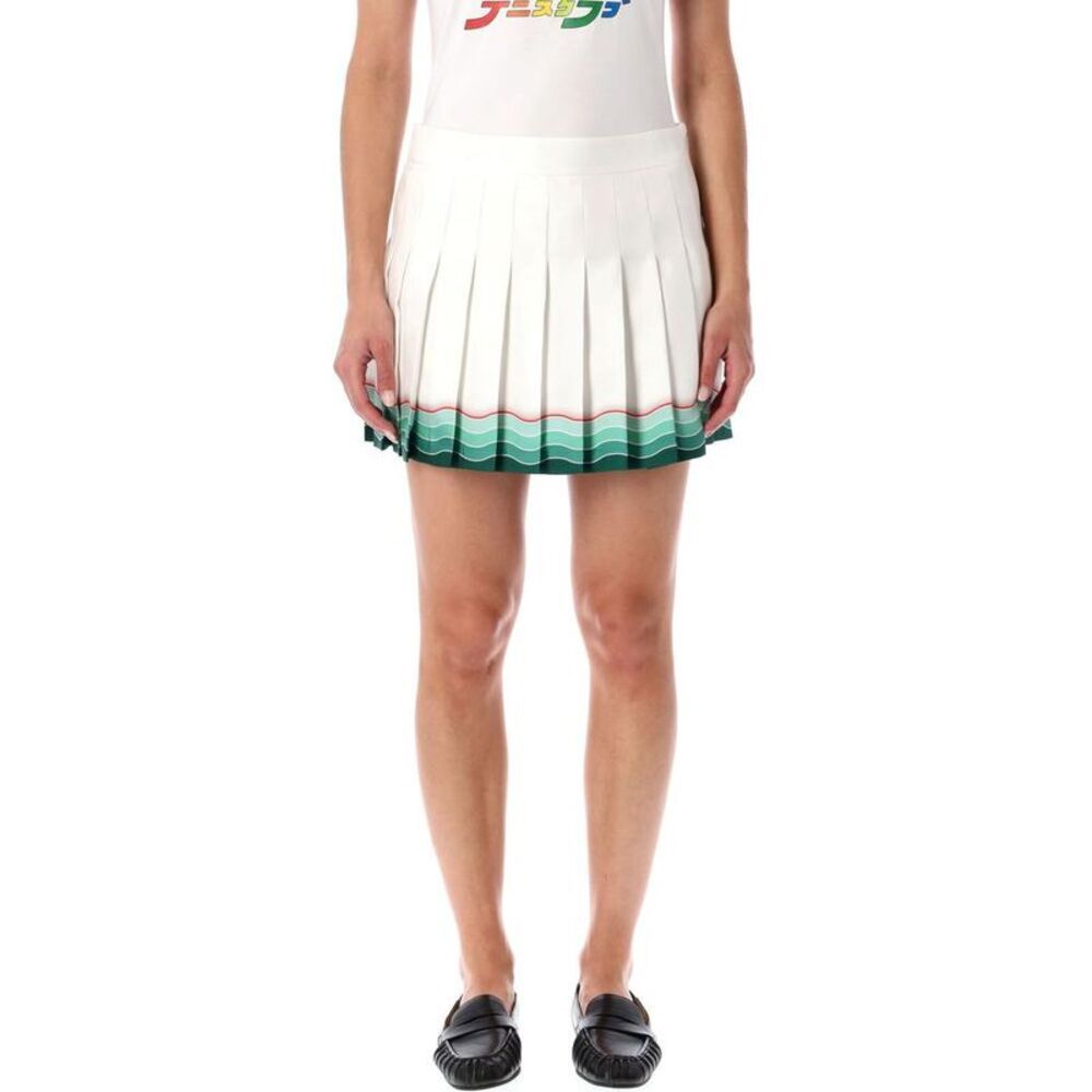 CASABLANCA Pleated Tennis Skirt with Wave Trim Women WHITE MOUNTAIN Skirts